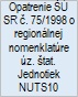 Opatrenie �� SR c. 75/1998 o region�lnej nomenklat�re �z. �tat. Jednotiek NUTS10